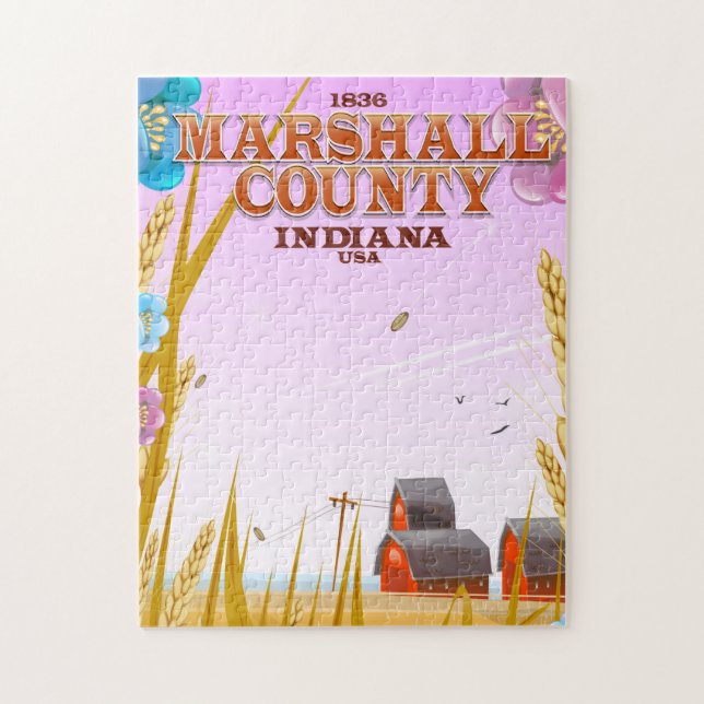 Marshall Landkreis '1836' Indiana Reiseplakat. (Vertikal)