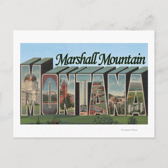 Marshall Mountain, Montana Postkarte (Vorderseite)