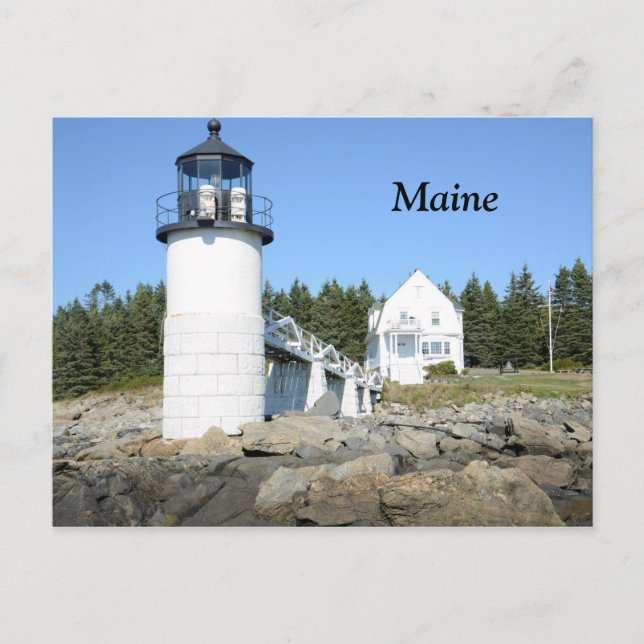 Marshall Point Leuchtturm in Maine Postkarte (Vorderseite)