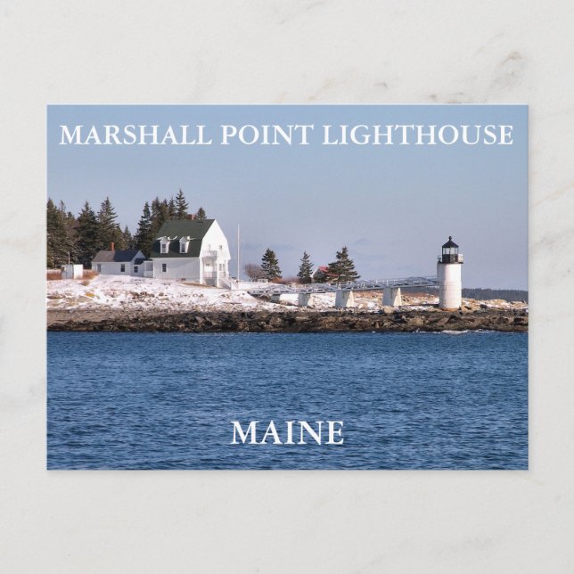 Marshall Point Light, Port Clyde Maine Postkarte (Vorderseite)