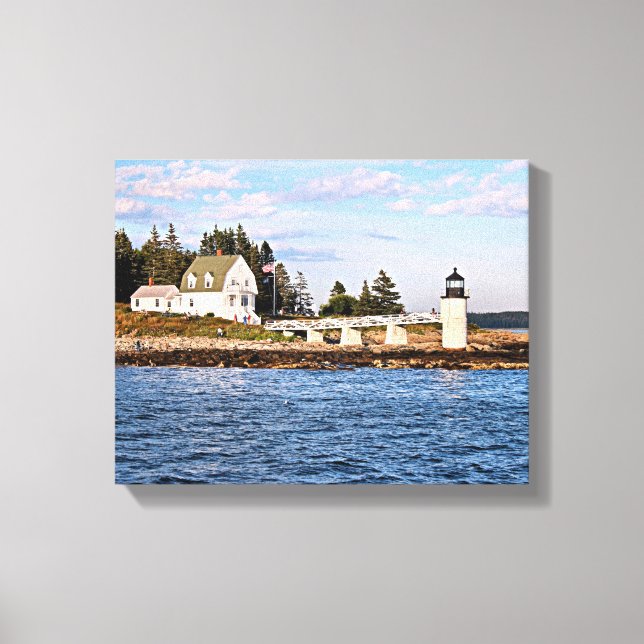 Marshall Point Lighthouse Maine Wrapped Canvas Leinwanddruck (Vorderseite)