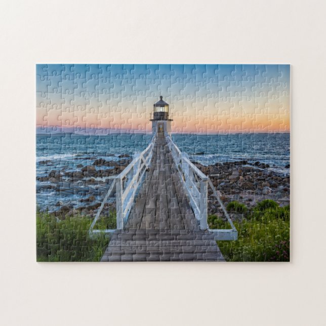 Marshall-Punkt-Leuchtturm am Sonnenuntergang (Horizontal)