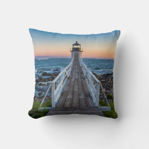 Marshall-Punkt-Leuchtturm am Sonnenuntergang Kissen