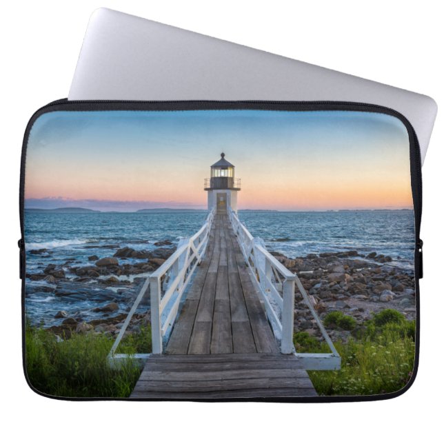 Marshall-Punkt-Leuchtturm am Sonnenuntergang Laptopschutzhülle (Vorderseite)