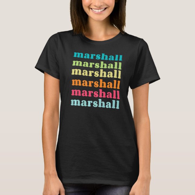 Marshall Texas TX farbiger, sich wiederholender Te T-Shirt (Vorderseite)
