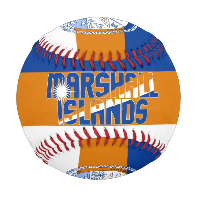 Marshallinseln Fahne und Wappen Patriotisch Baseball (Vorderseite)