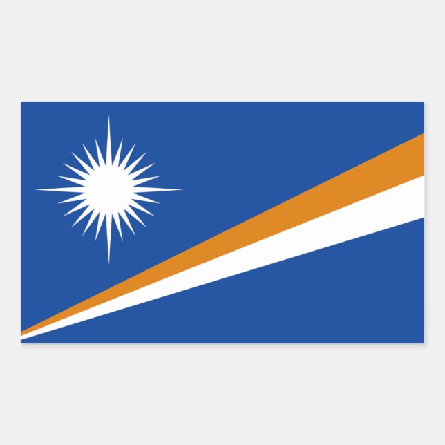 Marshallinseln/Marshallese-Flagge Rechteckiger Aufkleber (Vorderseite)