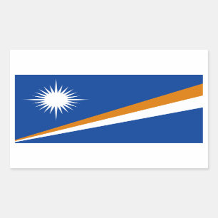 Marshallinseln/Marshallese-Flagge Rechteckiger Aufkleber