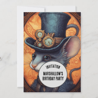 Marshallow Käseschwanz Steampunk Tier Benutzerdefi Einladung