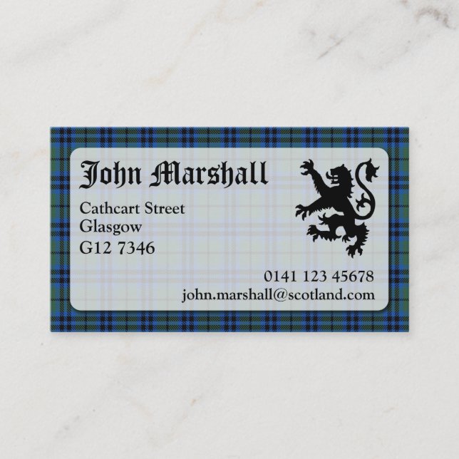 Marshalltartan-Visitenkarte Visitenkarte (Vorderseite)