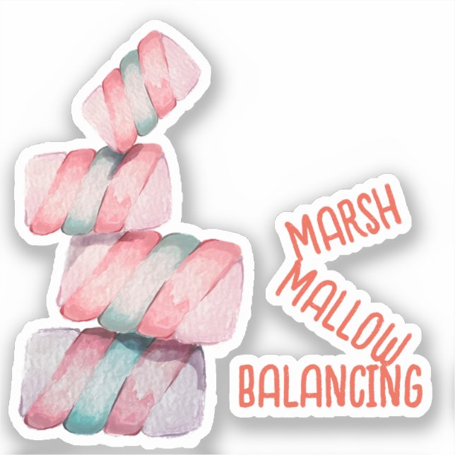 Marshmallow Balancing Pucker Aufkleber (Vorderseite)