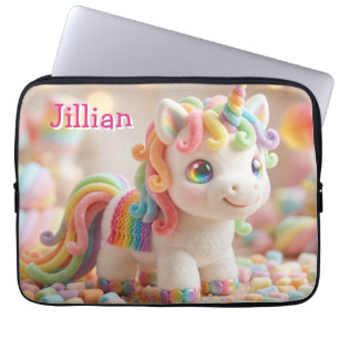 Marshmallow-Einhorn und Pastell-Süßigkeiten-Traum Laptopschutzhülle