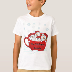 Marshmallow-Familie mit personalisierten Namen T-Shirt