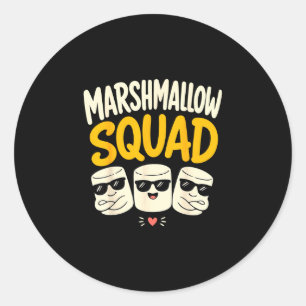 Marshmallow-Familien-Campfire-S'mores  Runder Aufkleber