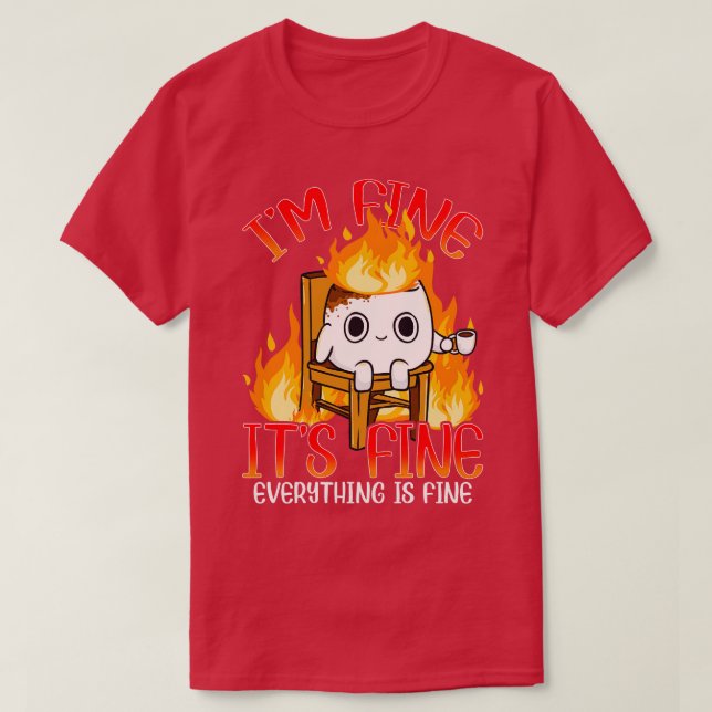 Marshmallow Im Fine Meme OutMen Kinder Frauen Camp T-Shirt (Design vorne)