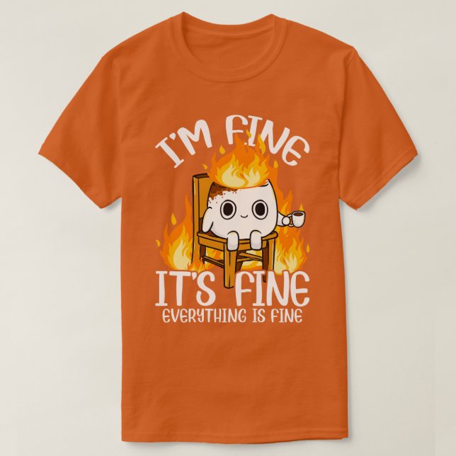 Marshmallow Im Fine Meme OutMen Kinder Frauen Camp T-Shirt (Design vorne)