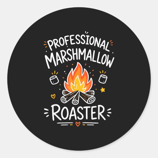 Marshmallow-Lagerfeuer S'mores  Runder Aufkleber (Vorderseite)