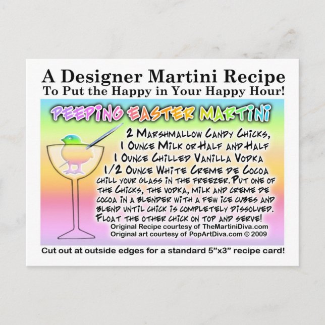 Marshmallow Martini Rezept Postkarte (Vorderseite)
