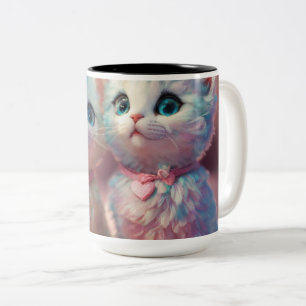 Marshmallow Romance: Eine Liebe in Pastellpixeln Zweifarbige Tasse