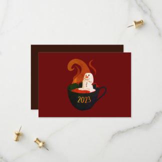 Marshmallow Snowman in Hot Cocoa Save The Date