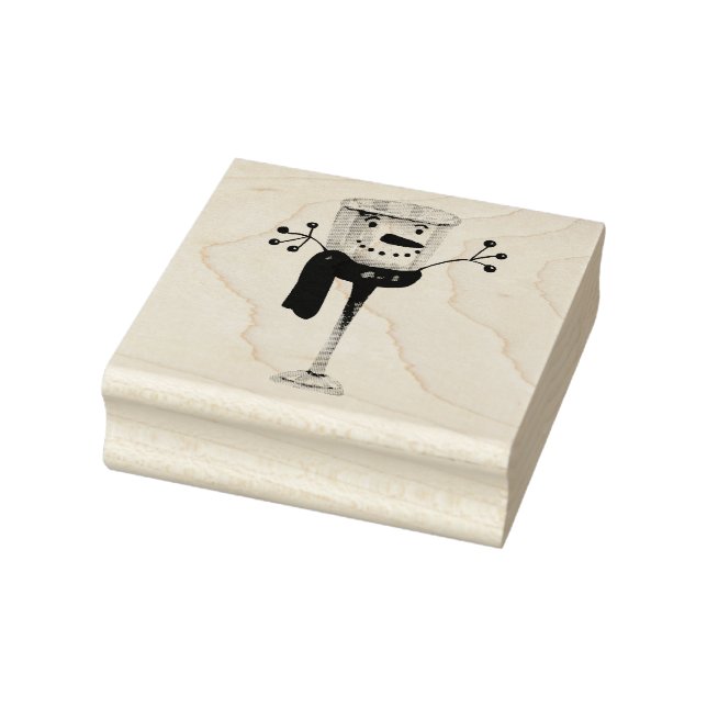 Marshmallow Snowman mit Carrot Nose Gummistempel (Stempel)