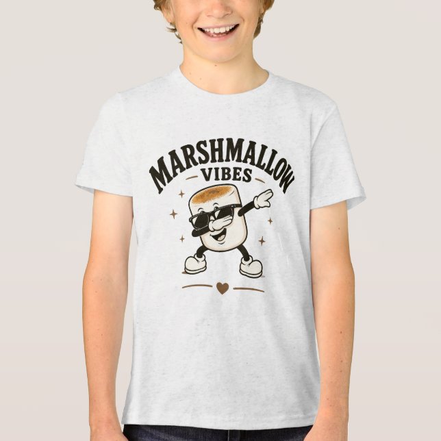 Marshmallow Stimmung Tri-Blend Shirt (Vorderseite)
