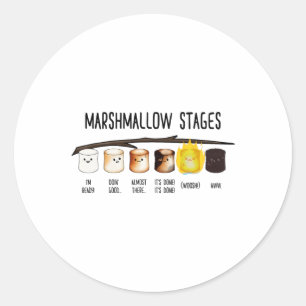 Marshmallow-Stufen - Kawaii geröstete getoastete C Runder Aufkleber