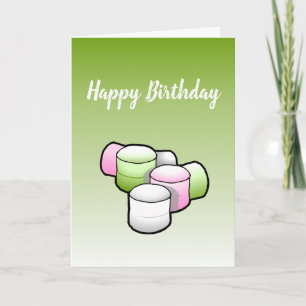 Marshmallow sur la carte d'anniversaire pliée