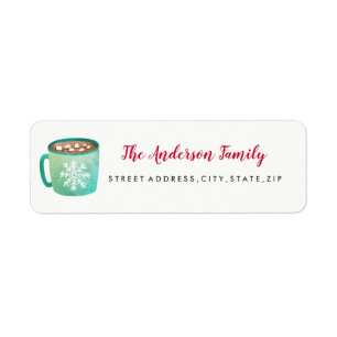 Marshmallow-Tasse-Weihnachten-Rücksende-Adressetik