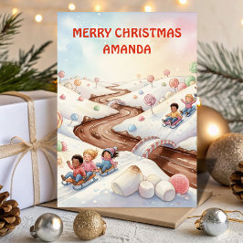 Marshmallow World Christmas Kids Card Feiertagskarte