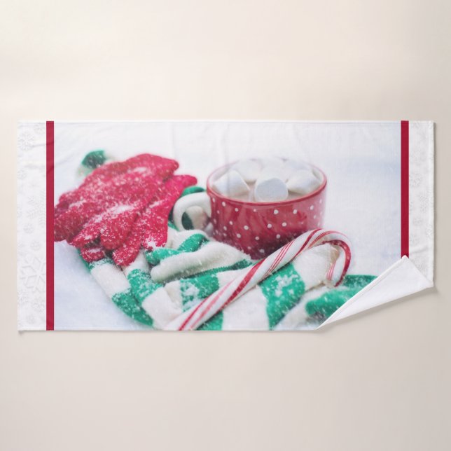 Marshmallows au cacao chaud & Noël Sucre de canne (Serviette de bain)