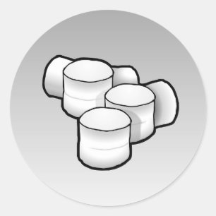 Marshmallows Klassischer Rundaufkleber Runder Aufkleber