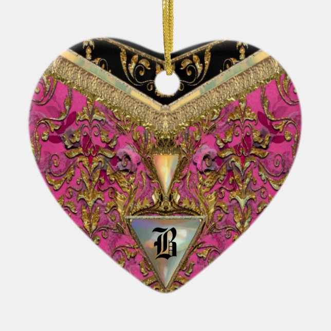 Marshwell viktorianisches Monogramm Keramik Ornament (Vorne)