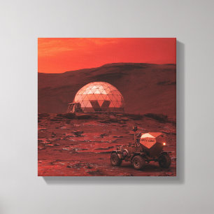 Marssonnenuntergang – Futuristische Alien-Landscha Leinwanddruck