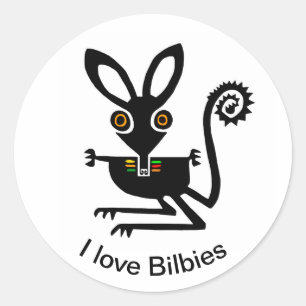 Marsupal - I Liebe BILBIES - Wildfauna - Australie Runder Aufkleber