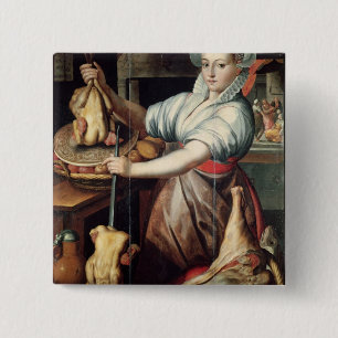 Martha, die Abendessen für Jesus vorbereitet Button