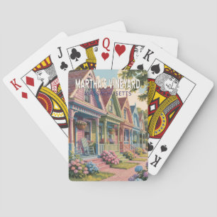 Martha’s Vineyard Massachusetts Illustration Retro Spielkarten
