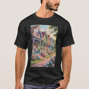 Martha’s Vineyard Massachusetts Illustration Retro T-Shirt