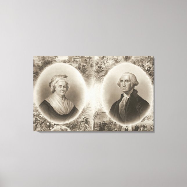 Martha und George Washington 1876 Leinwanddruck (Vorderseite)
