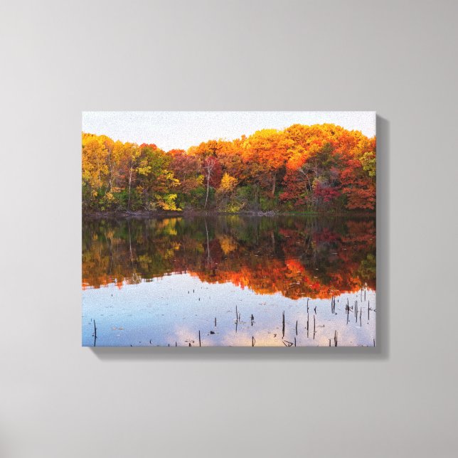Marthaler Park Herbst- und Teichreflektionen Leinwanddruck (Vorderseite)