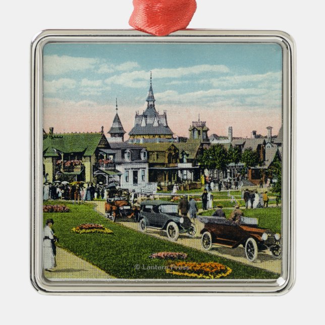 Martha's Vineyard, Ansicht der Ozean-Allee Silbernes Ornament (Vorne)