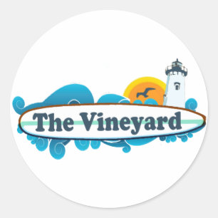 Martha's Vineyard-"Brandungs-" Entwurf Runder Aufkleber