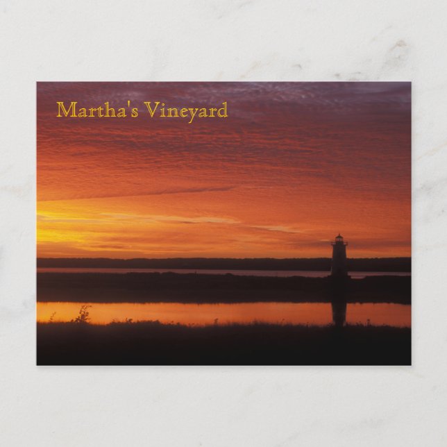 Martha's Vineyard Edgartown Lighthouse Dawn Postkarte (Vorderseite)
