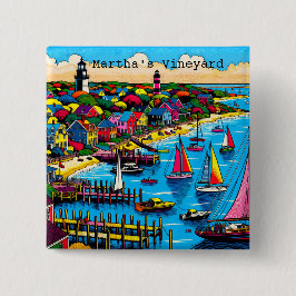 Martha's Vineyard | Farbige Abstrakte Kunst Button