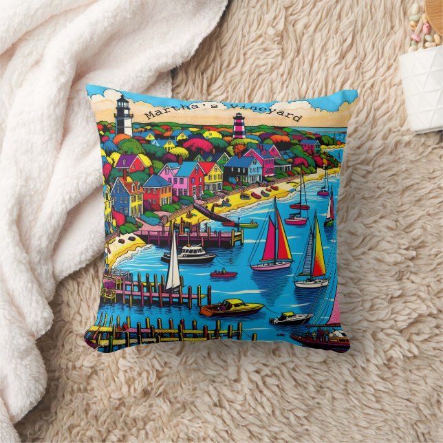 Martha's Vineyard | Farbige Abstrakte Kunst Kissen (Decke)
