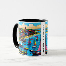 Martha's Vineyard | Farbige Abstrakte Kunst Tasse