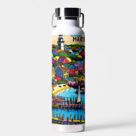Martha's Vineyard | Farbige Abstrakte Kunst Trinkflasche