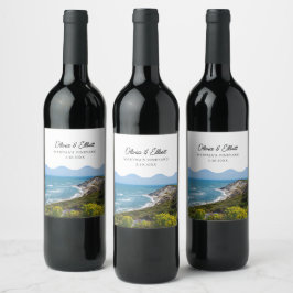 Martha's Vineyard Foto Wedding Wine Label Weinetikett