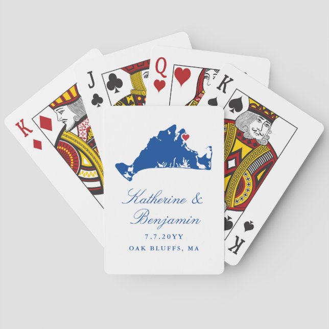 Martha's Vineyard Gastgeschenk Hochzeit Weinberg Spielkarten (Rückseite)