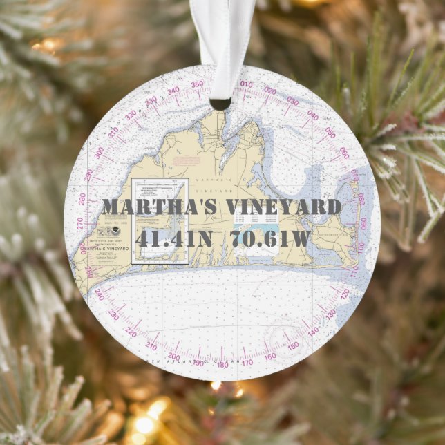 Martha's Vineyard-Gedenkstätte Nautical 2-seitig Ornament (Baum)